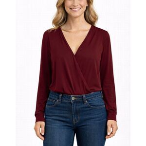 Bcbg Generation burgundy wrap bodysuit top M